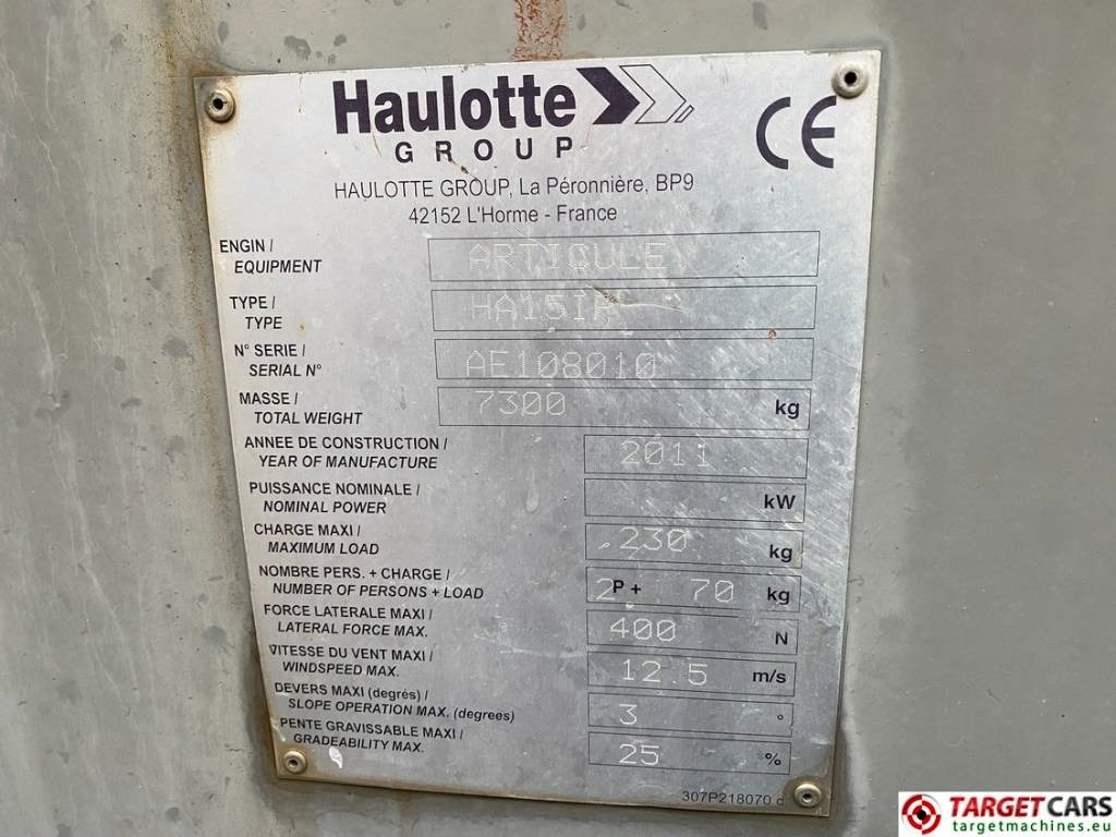 Nacelle articulée Haulotte HA15IP Electric Articulated Boom Work Lift 1500cm: photos 10