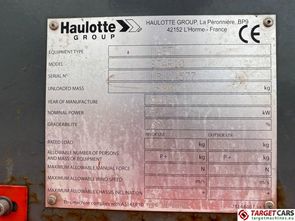 Haulotte Star 10 Electric Vertical Mast Work Lift 1000cm en leasing occasion Haulotte Star 10 Electric Vertical Mast Work Lift 1000cm: photos 10 Haulotte Star 10 Electric Vertical Mast Work Lift 1000cm en leasing occasion Haulotte Star 10 Electric Vertical Mast Work Lift 1000cm: photos 10