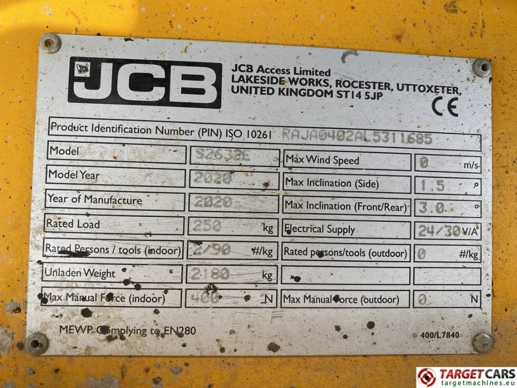 Nacelle ciseaux JCB S2632E Electric Scissor Work Lift 1010cm: photos 10 Nacelle ciseaux JCB S2632E Electric Scissor Work Lift 1010cm: photos 10