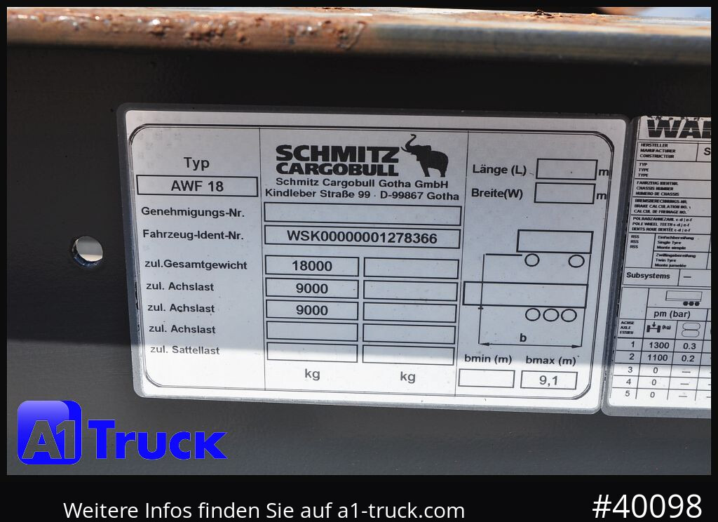 Camion SCHMITZ AWF 18, SAF Achse, Standard: photos 7