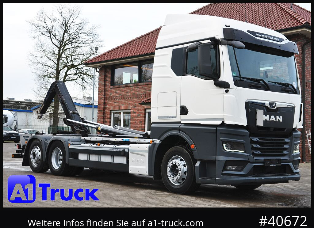 MAN TGS 26.470 BL, Meiller RS 21.70, Lenkachse, - Camion ampliroll: photos 1 MAN TGS 26.470 BL, Meiller RS 21.70, Lenkachse, - Camion ampliroll: photos 1