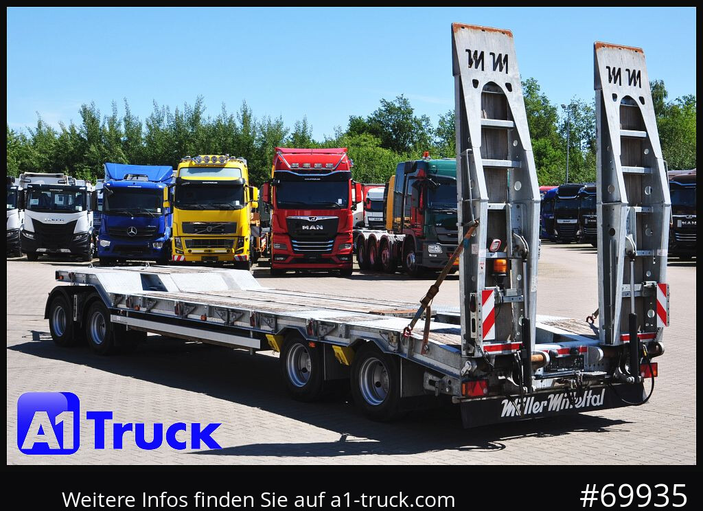 Remorque porte-engin surbaissée pour transport de équipements lourds MUELLER-MITTELTAL T4 Profi, 4 achs Tieflader, hydr. Rampen,: photos 11