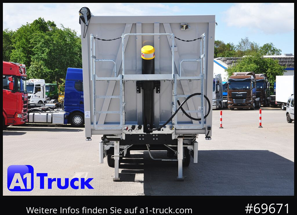 Semi-remorque benne neuf REISCH RHKS, Alu-Kippmulde 52m³, Kombitüren, Alufelgen, Liftachse,: photos 14