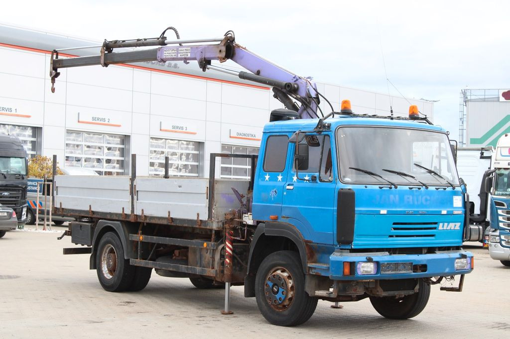 LIAZ 18.23,CRANE NJ SR-70 PT,BEACONS - Camion plateau, Camion grue: photos 2 LIAZ 18.23,CRANE NJ SR-70 PT,BEACONS - Camion plateau, Camion grue: photos 2
