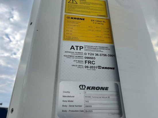 Semi-remorque isothermique neuf Krone SE City Kühler, TK SLXi 300, 1-Achsauflieger mit Hebebühne: photos 11 Semi-remorque isothermique neuf Krone SE City Kühler, TK SLXi 300, 1-Achsauflieger mit Hebebühne: photos 11