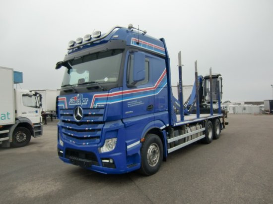 Mercedes-Benz Actros 2653 6x4 Holz Palfinger Kabinenkran - Camion grumier, Camion grue: photos 1 Mercedes-Benz Actros 2653 6x4 Holz Palfinger Kabinenkran - Camion grumier, Camion grue: photos 1