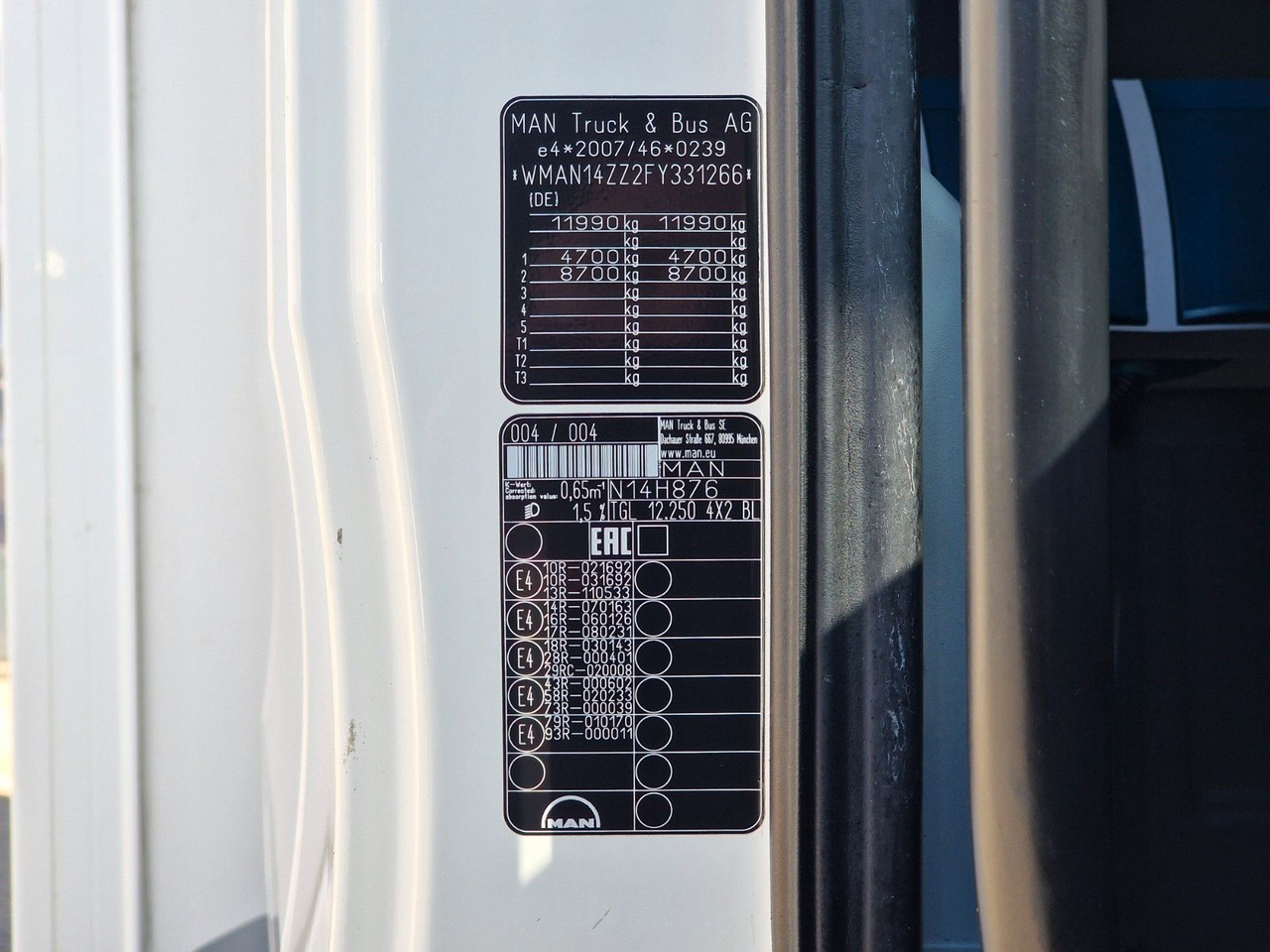 Camion frigorifique MAN TGL 12.250 4X2 BL / Ladebordwand: photos 15