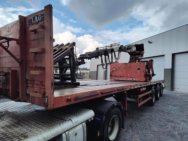 LAG 16000-R KENNIS CRANE - 2 STEERING AXLES - Semi-remorque plateau: photos 1 LAG 16000-R KENNIS CRANE - 2 STEERING AXLES - Semi-remorque plateau: photos 1