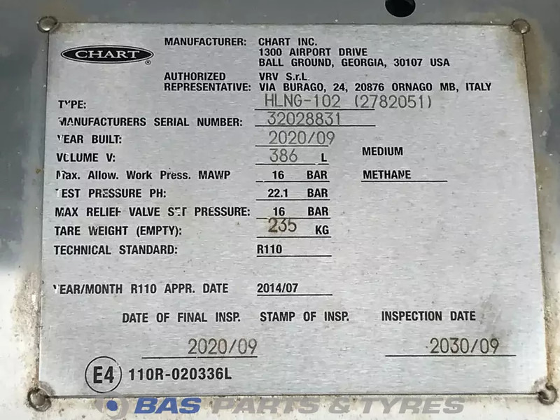 Scania LNG tank Scania 352 Liter 2574686 - Réservoir de carburant pour Camion: photos 5 Scania LNG tank Scania 352 Liter 2574686 - Réservoir de carburant pour Camion: photos 5