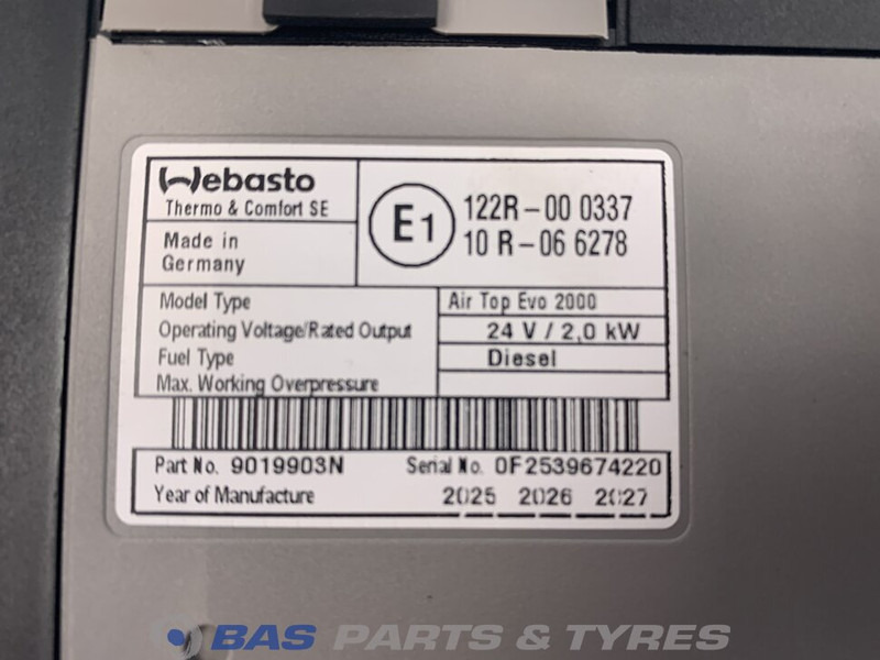 Volvo FH4 Standkachel 84025006 - Chauffage/ Ventilation pour Camion: photos 3 Volvo FH4 Standkachel 84025006 - Chauffage/ Ventilation pour Camion: photos 3