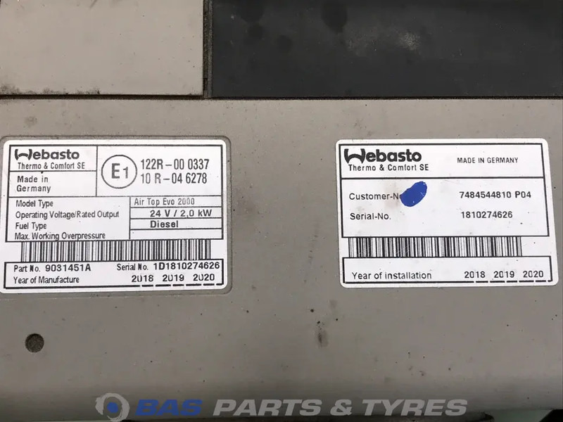 Webasto - Chauffage/ Ventilation pour Camion: photos 5 Webasto - Chauffage/ Ventilation pour Camion: photos 5