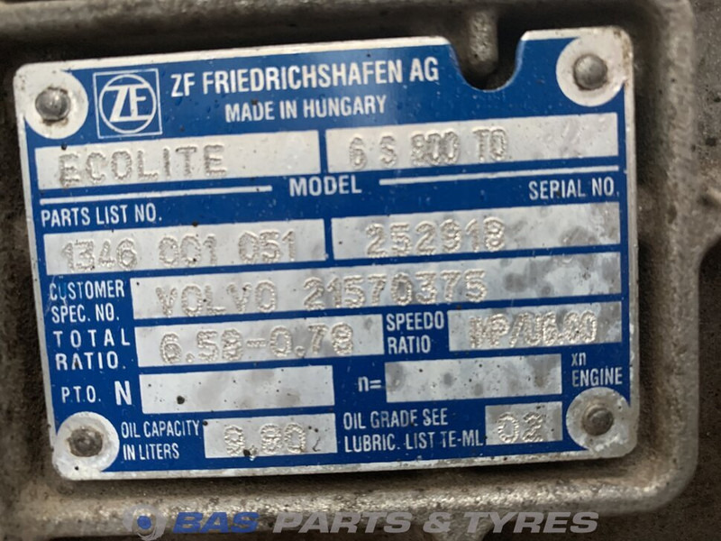 ZF FL Euro 6 Volvo ATO8006 I-Sync Versnellingsbak G0995 - Boîte de vitesse pour Camion: photos 5 ZF FL Euro 6 Volvo ATO8006 I-Sync Versnellingsbak G0995 - Boîte de vitesse pour Camion: photos 5