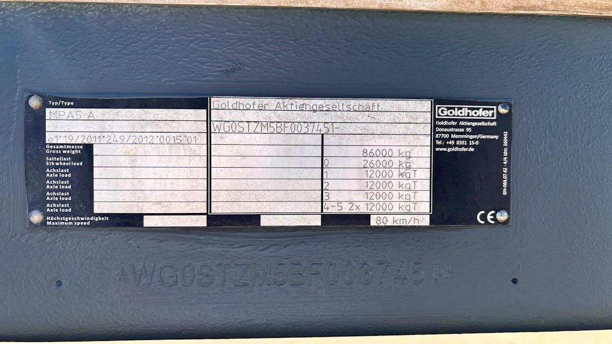 Semi-remorque surbaissé Goldhofer STZ-MPA-5: photos 7 Semi-remorque surbaissé Goldhofer STZ-MPA-5: photos 7