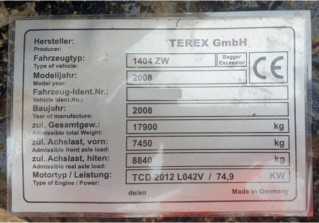 Atlas Terex 1404 ZW - Pelle: photos 5 Atlas Terex 1404 ZW - Pelle: photos 5