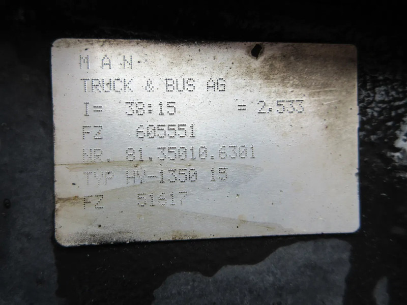 Essieu arrière pour Camion MAN 81.35003-7722 // 81.35010-6301 RATIO 1=2.53 HY 1350 ACHTER AS MAN 18.420 EURO 6: photos 11