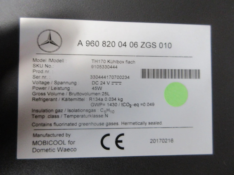 Système électrique pour Camion Mercedes-Benz A 960 820 04 06 KOELKAST MERCEDES MP 4 EURO 6: photos 6