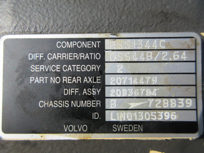 Essieu arrière pour Camion Volvo 20714479/20836784/RSS1344C RATIO 1/264 VOLVO FH EURO 6: photos 12