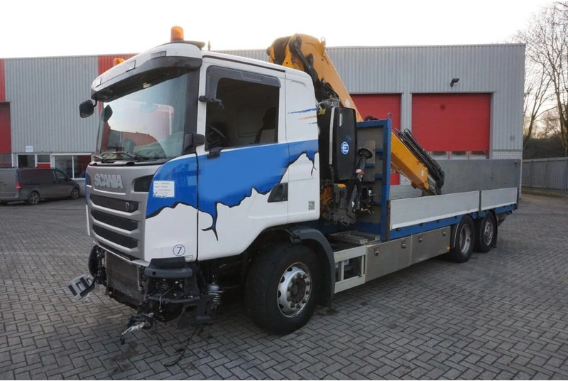 Scania G490 / ENGINE RUNNING / RETARDER / EFFER 255-5S CRANE REMOTE / PLATFORM / FULL-AIR / AUTOMATIC / EURO-6 / 2014 - Camion grue: photos 1 Scania G490 / ENGINE RUNNING / RETARDER / EFFER 255-5S CRANE REMOTE / PLATFORM / FULL-AIR / AUTOMATIC / EURO-6 / 2014 - Camion grue: photos 1