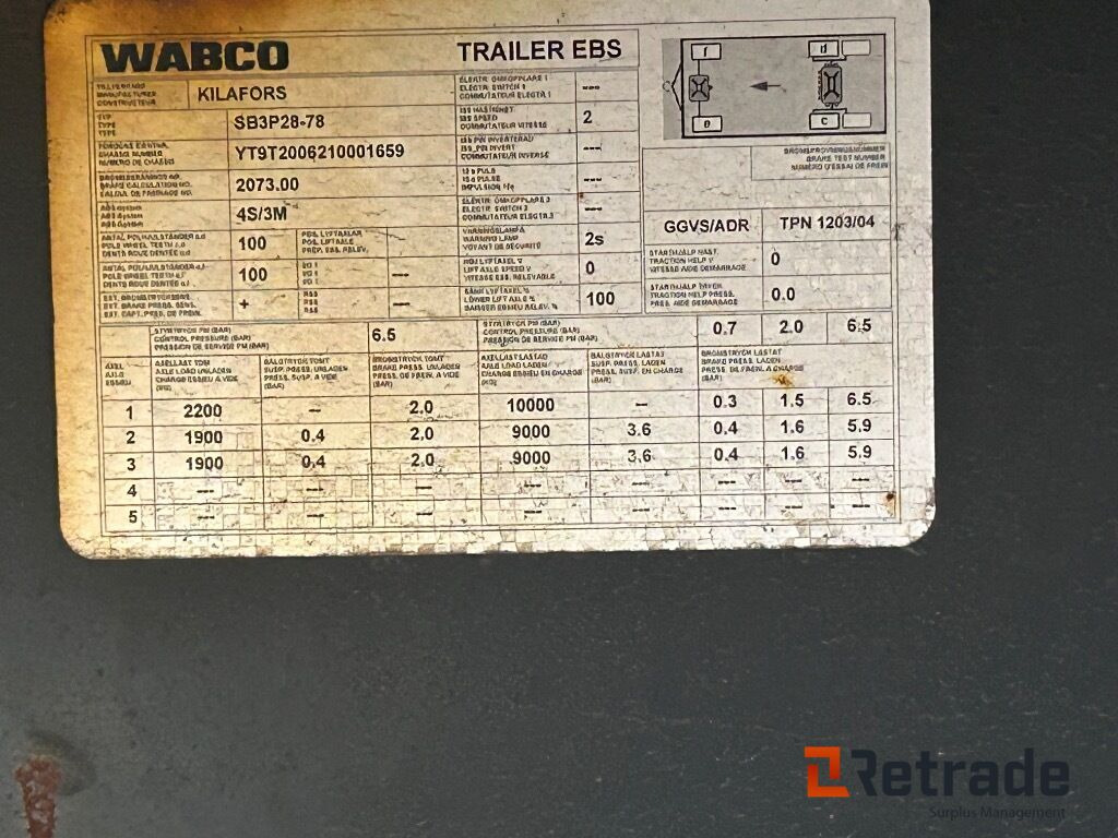 Remorque plateau 2006 Slepvogn KILAFORS SB3P-28-78: photos 16 Remorque plateau 2006 Slepvogn KILAFORS SB3P-28-78: photos 16