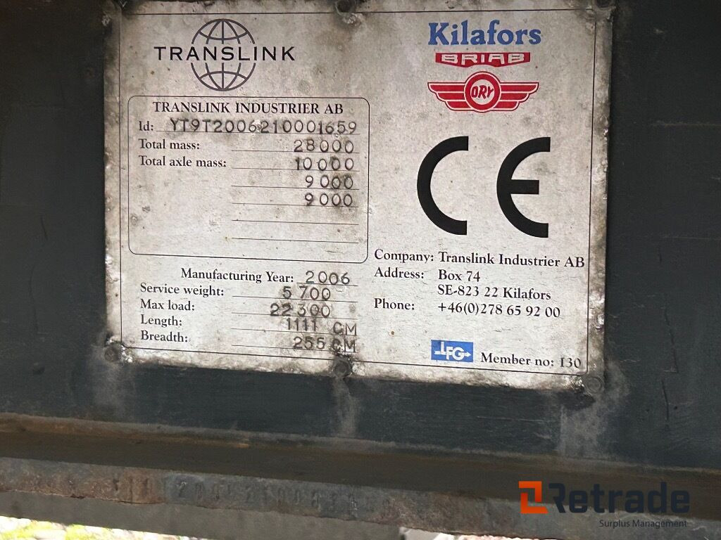 Remorque plateau 2006 Slepvogn KILAFORS SB3P-28-78: photos 17 Remorque plateau 2006 Slepvogn KILAFORS SB3P-28-78: photos 17