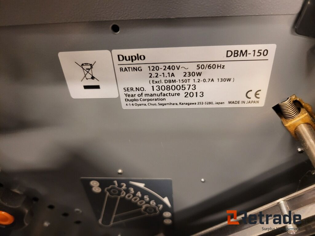 Häftesmaskin vikning falsning helautomatisk Duplo DBM-150 - Matériel industriel: photos 4 Häftesmaskin vikning falsning helautomatisk Duplo DBM-150 - Matériel industriel: photos 4