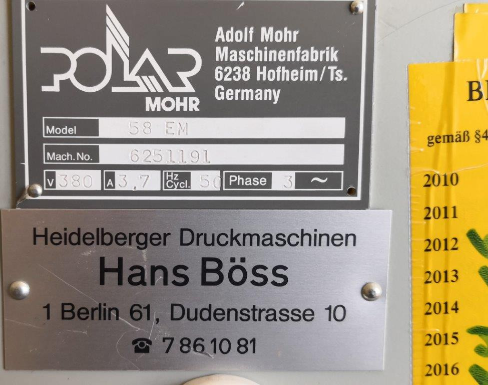 Polar 58 EM cutting machine - Massicot: photos 2 Polar 58 EM cutting machine - Massicot: photos 2