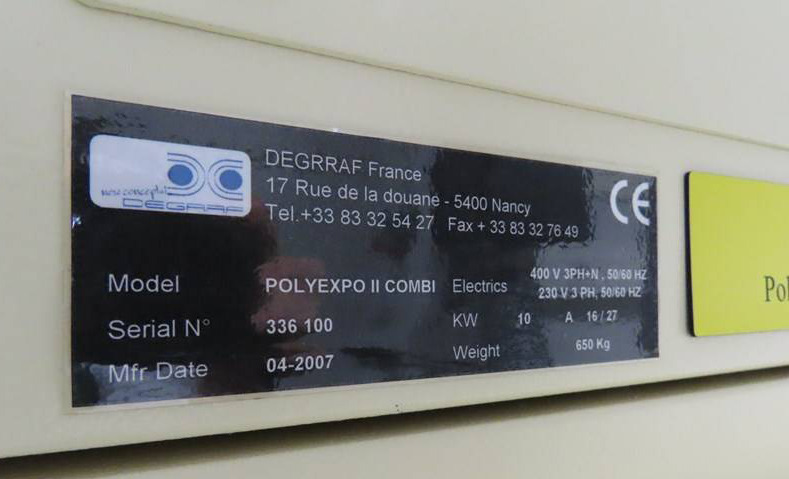 Flexo printing plate Finishing System Glunz & Jensen DEGRAF POLY EXPO II COMBI - Machine d'impression: photos 2 Flexo printing plate Finishing System Glunz & Jensen DEGRAF POLY EXPO II COMBI - Machine d'impression: photos 2
