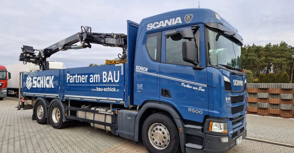 Scania Scania/ R 500/ 6x2 /Fassi F 215 AS - Camion plateau, Camion grue: photos 2 Scania Scania/ R 500/ 6x2 /Fassi F 215 AS - Camion plateau, Camion grue: photos 2