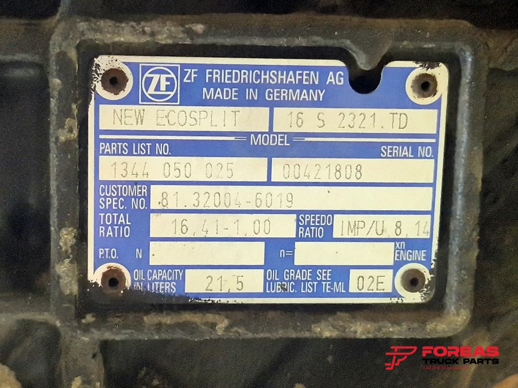 Boîte de vitesse pour Camion ZF NEW ECOSPLIT 16S 2321 TD - WITH INTARDER - FOR MAN TGX: photos 11