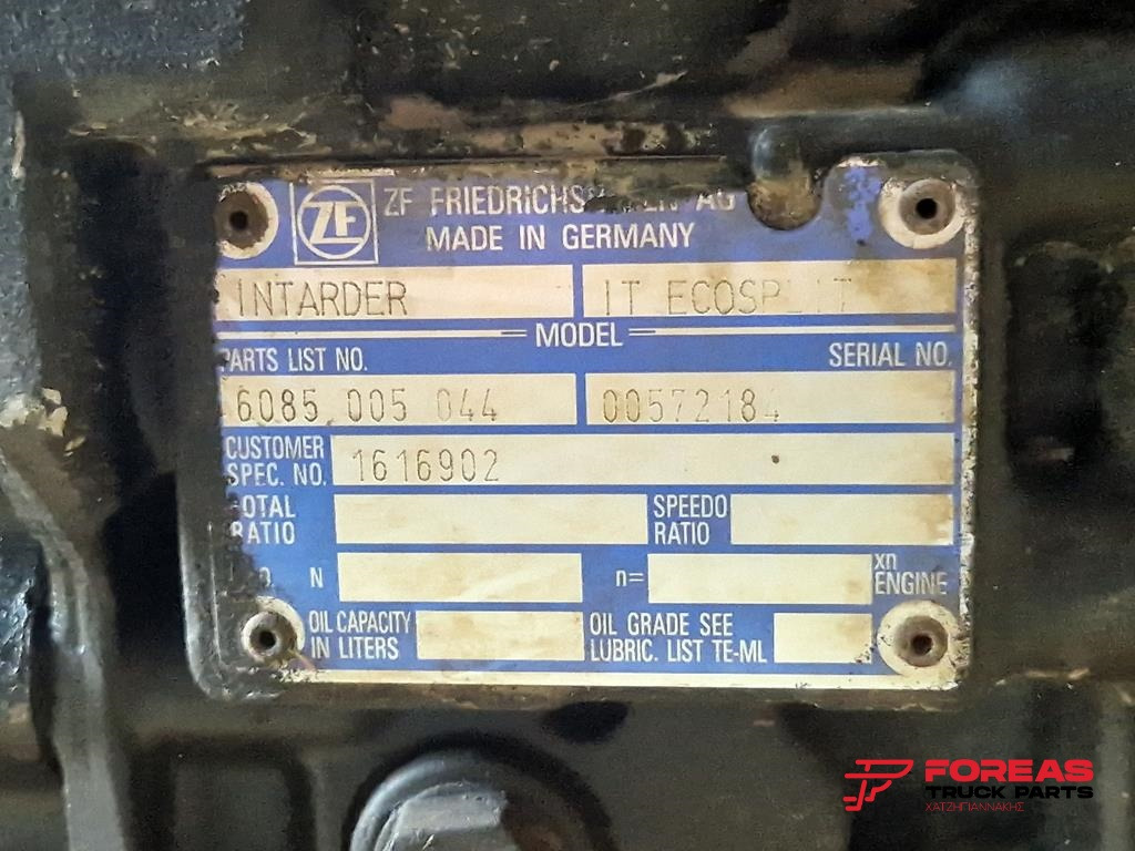 Boîte de vitesse pour Camion ZF NEW ECOSPLIT 16S 2321 TD - WITH INTARDER - FOR MAN TGX: photos 12