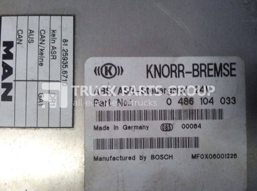 MAN L2000, ASR - CI12 EBS, ABS control unit, 81259356710, 0486104033 control unit - Bloc de gestion pour Camion: photos 2 MAN L2000, ASR - CI12 EBS, ABS control unit, 81259356710, 0486104033 control unit - Bloc de gestion pour Camion: photos 2