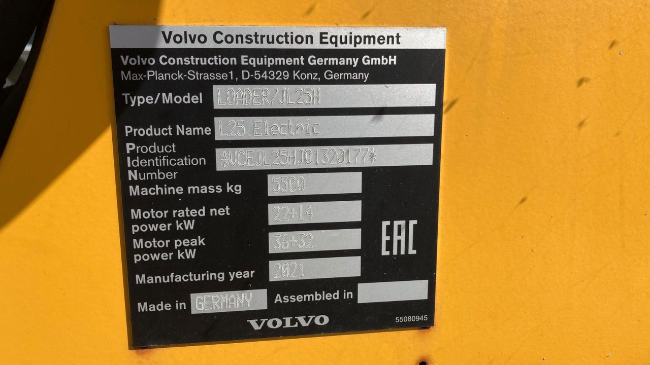 Volvo JL25H Electric *Auch Miete Volvo L25 Electric *Auch Miete*Neuzustand+22+14 kW en leasing occasion Volvo JL25H Electric *Auch Miete Volvo L25 Electric *Auch Miete*Neuzustand+22+14 kW: photos 14