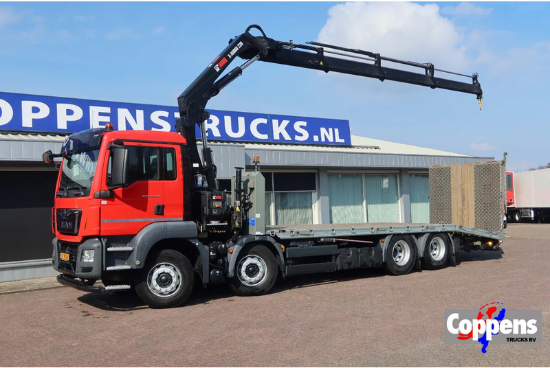 MAN TGS 35.360 8x2 Euro 6 Oprijwagen + Hiab 228 E 3 kraan. - Camion plateau, Camion grue: photos 1 MAN TGS 35.360 8x2 Euro 6 Oprijwagen + Hiab 228 E 3 kraan. - Camion plateau, Camion grue: photos 1