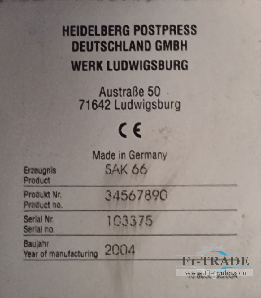 Machine d'impression Heidelberg SAK 66: photos 6 Machine d'impression Heidelberg SAK 66: photos 6