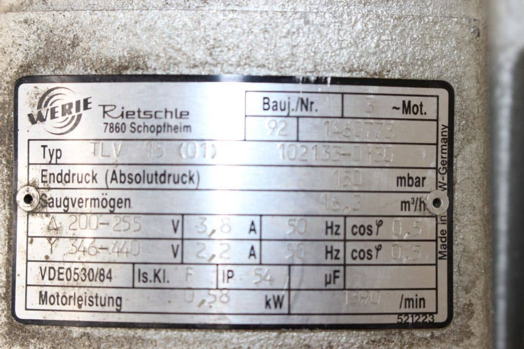 Rietschle TLV 15 (01) - Matériel industriel: photos 5 Rietschle TLV 15 (01) - Matériel industriel: photos 5