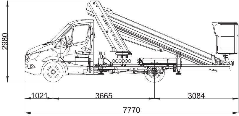 Camion avec nacelle Mercedes-Benz Sprinter Ruthmann Ecoline 230 - 23m - 250 kg: photos 20