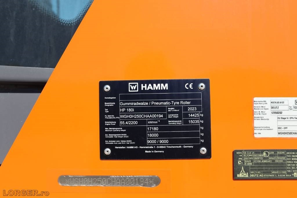 Pilonneuse Hamm HP 180 i / For Sale and Rent: photos 16