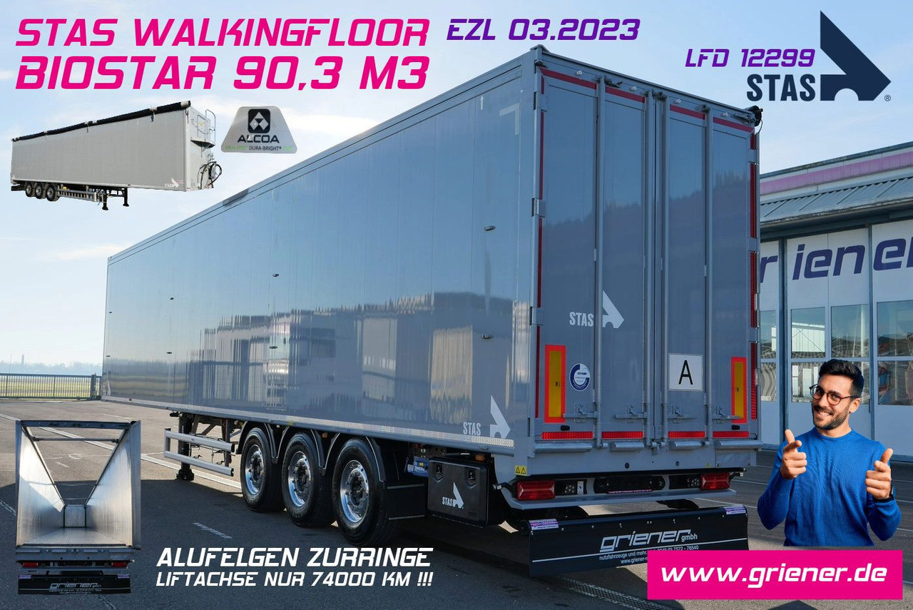 Stas S300ZX 90,3 m³ /7780 kg leer /BIOSTAR /ALU/LIFT - Semi-remorque à fond mouvant: photos 1 Stas S300ZX 90,3 m³ /7780 kg leer /BIOSTAR /ALU/LIFT - Semi-remorque à fond mouvant: photos 1