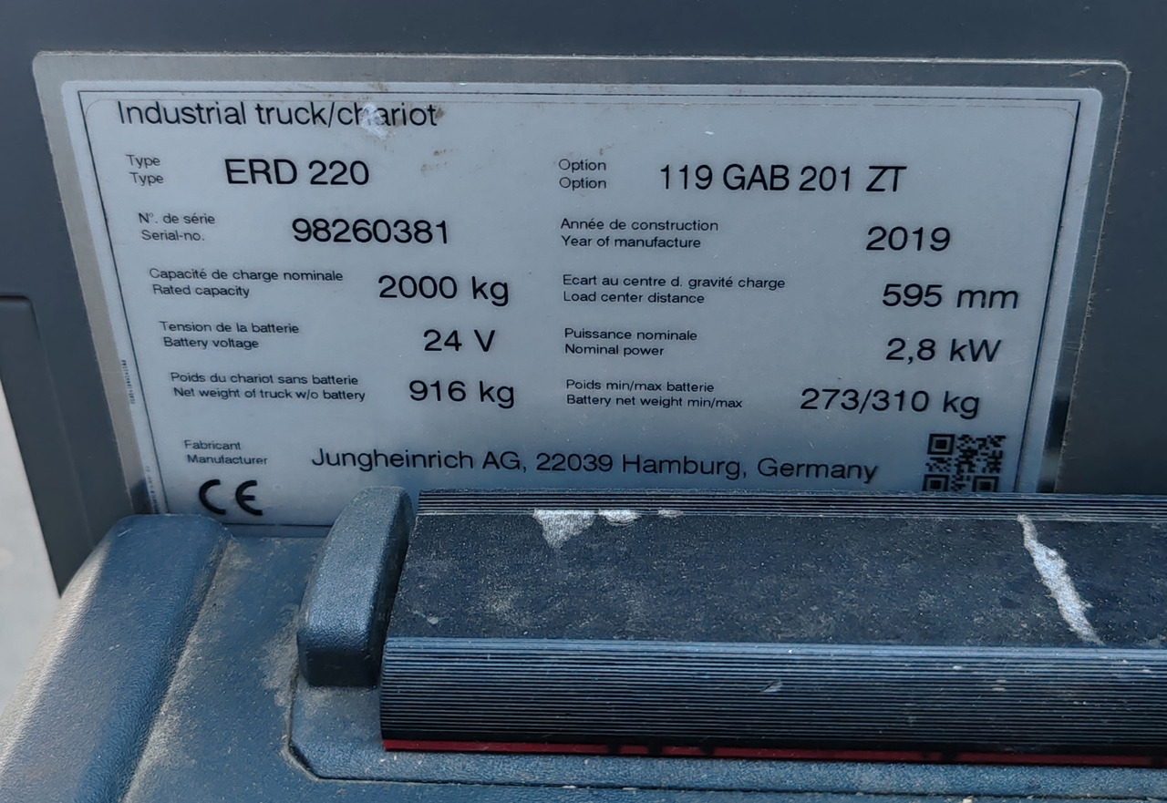 Gerbeur Jungheinrich ERD 220 2m/5072mh/2019y: photos 9