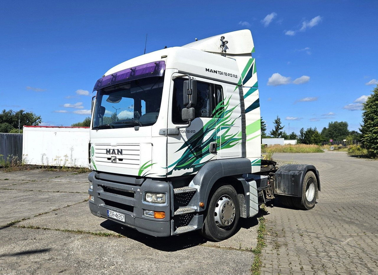 MAN 18.413 FLS - Manual pump and injectors, Intarder, Airco - Tracteur routier: photos 1 MAN 18.413 FLS - Manual pump and injectors, Intarder, Airco - Tracteur routier: photos 1