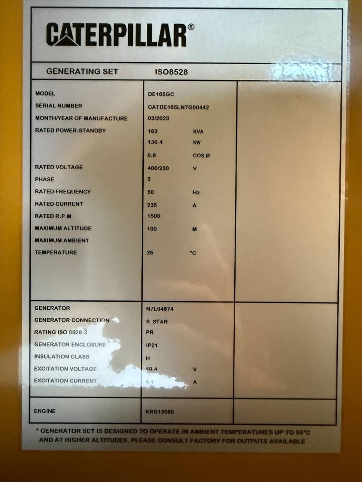 Groupe électrogène neuf CAT DE165GC - 165 kVA Stand-by Generator - DPX-18210: photos 6