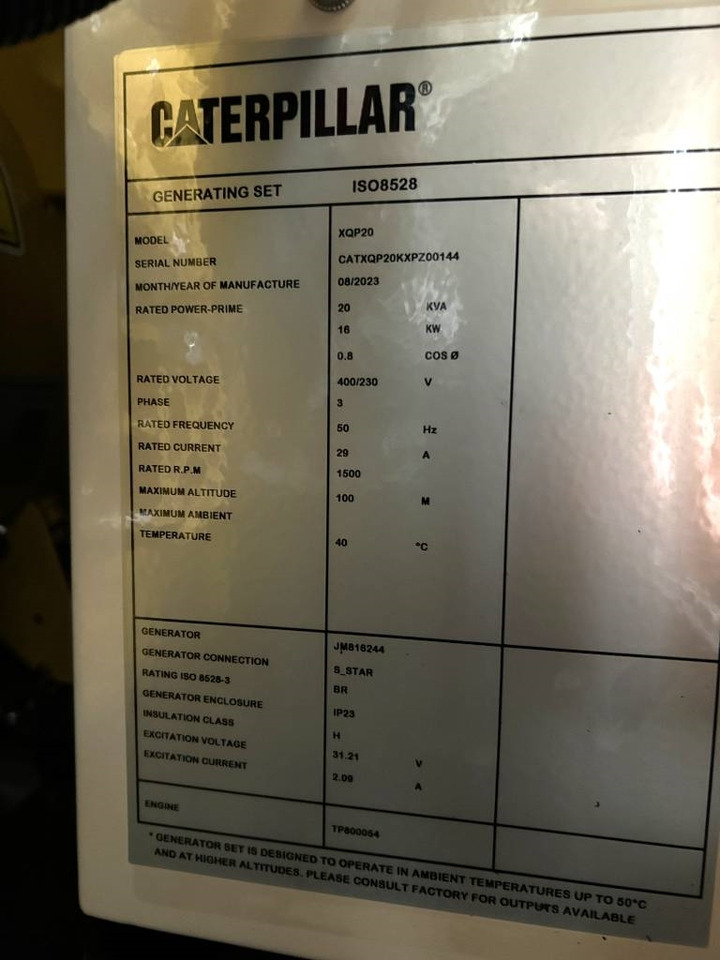 Groupe électrogène neuf CAT XQP20 - Generator 20 kVA Stage V - DPX-18121: photos 6 Groupe électrogène neuf CAT XQP20 - Generator 20 kVA Stage V - DPX-18121: photos 6