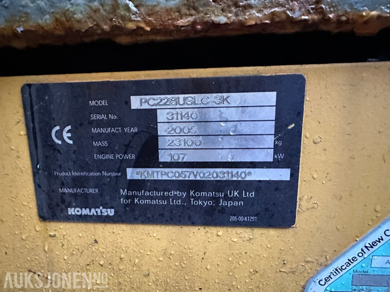 Pelle 2005 Komatsu PC228USLC-3K gravemaskin // graveskuffe // opplegg til rotortilt: photos 30