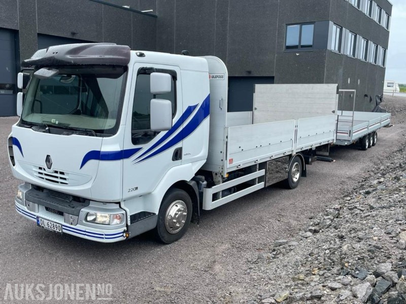 2007 RENAULT MIDLUM LASTEBIL - PLANBIL MED LIFT - 2022 BK-HENGEREN PHN 3565TTA 3 AKSLET MED VIPPEFUNKSJON- KUN 95544 KM! - Camion plateau: photos 1 2007 RENAULT MIDLUM LASTEBIL - PLANBIL MED LIFT - 2022 BK-HENGEREN PHN 3565TTA 3 AKSLET MED VIPPEFUNKSJON- KUN 95544 KM! - Camion plateau: photos 1