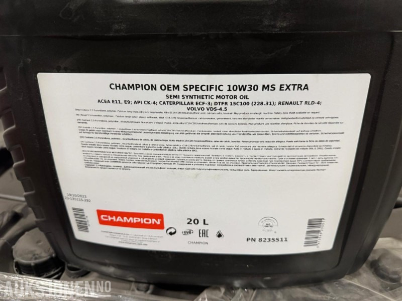 200 liter Olje - Champion OEM Specific 10W30 MS Extra - Accessoire pour Engins de chantier: photos 4 200 liter Olje - Champion OEM Specific 10W30 MS Extra - Accessoire pour Engins de chantier: photos 4