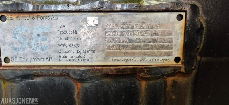 2019 SE 2500 skuffe til hjullaster med BM feste. UBRUKT - Accessoire pour Engins de chantier: photos 4 2019 SE 2500 skuffe til hjullaster med BM feste. UBRUKT - Accessoire pour Engins de chantier: photos 4
