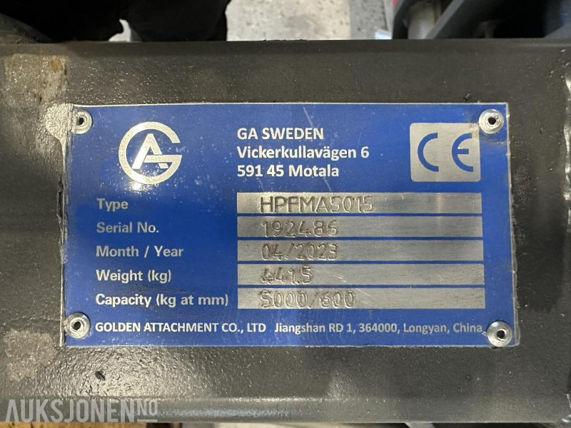 UBRUKT GA Hydrauliske Pallegafler Manitou 5t, 1500 x 1600 - Accessoire pour Engins de chantier: photos 5 UBRUKT GA Hydrauliske Pallegafler Manitou 5t, 1500 x 1600 - Accessoire pour Engins de chantier: photos 5