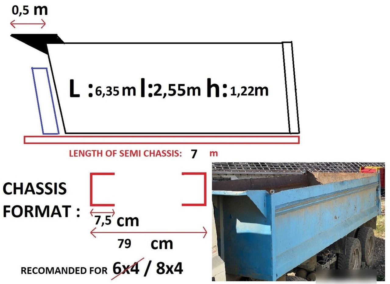 Hardox Bena basculabila cu semisasiu 7m : 8x4 - Benne pour poids lourds: photos 1 Hardox Bena basculabila cu semisasiu 7m : 8x4 - Benne pour poids lourds: photos 1