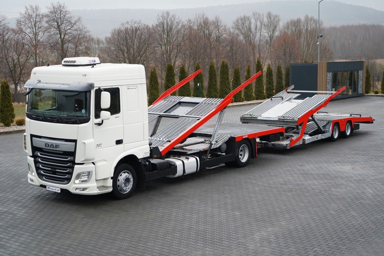 DAF XF 480 / LORA / LOHR / 16,5 M / 4 DOSTAWCZAKI / - Camion porte-voitures: photos 1 DAF XF 480 / LORA / LOHR / 16,5 M / 4 DOSTAWCZAKI / - Camion porte-voitures: photos 1