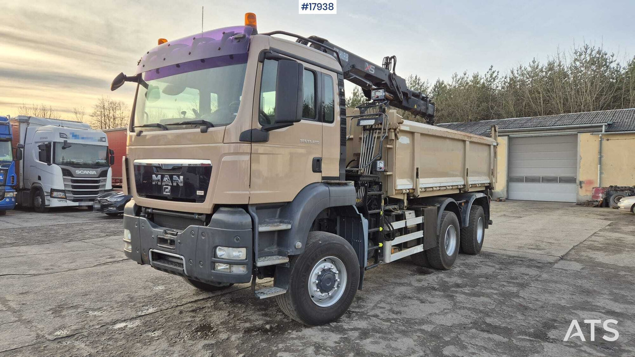 Tipper MAN TGS 33.400 6x4 HDS HIAB 144 DS-2 DUO (2009) - Camion benne, Camion grue: photos 1 Tipper MAN TGS 33.400 6x4 HDS HIAB 144 DS-2 DUO (2009) - Camion benne, Camion grue: photos 1